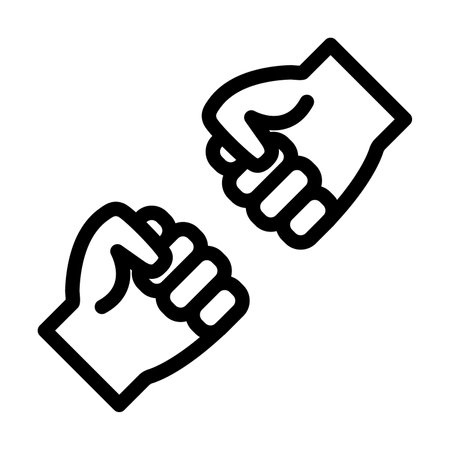 Fist Bump Vector Thick Line Icon For Personal And Commercial Use.の写真素材