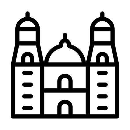 Cathedral Of Morelia Vector Thick Line Icon For Personal And Commercial Use.の写真素材