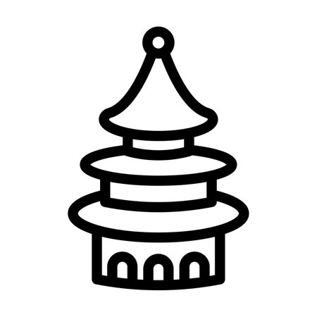 Temple Of Heaven Vector Thick Line Icon For Personal And Commercial Use.の写真素材