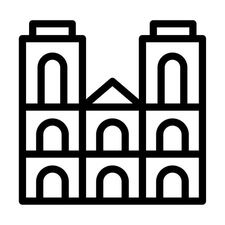 Notre Dame Vector Thick Line Icon For Personal And Commercial Use.の写真素材