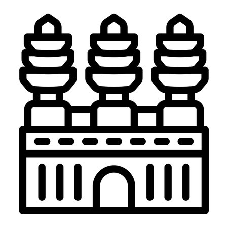Angkor Wat Vector Thick Line Icon For Personal And Commercial Use.の写真素材
