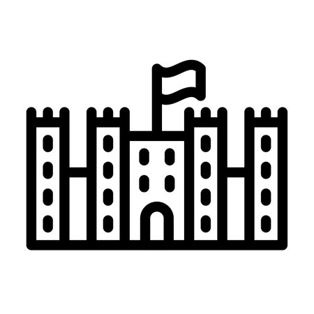Medieval Wall Vector Thick Line Icon For Personal And Commercial Use.の写真素材