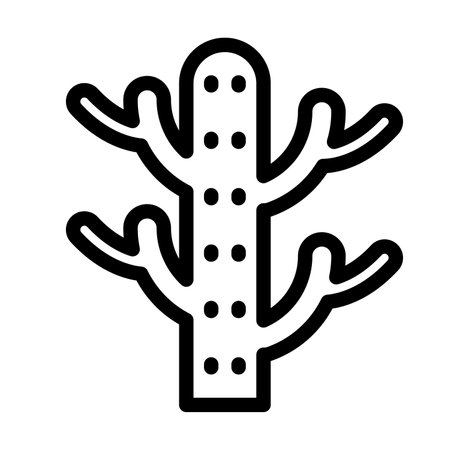 Cactus Vector Thick Line Icon For Personal And Commercial Use.の写真素材