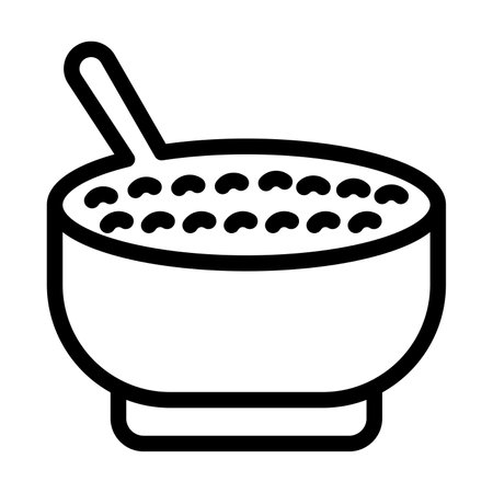 Porridge Vector Thick Line Icon For Personal And Commercial Use.の写真素材