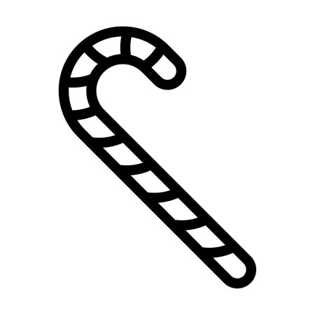 Candy Cane Vector Thick Line Icon For Personal And Commercial Use.の写真素材