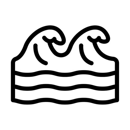 Waves Vector Thick Line Icon For Personal And Commercial Use.の写真素材