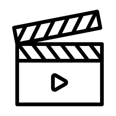 Clapperboard Vector Thick Line Icon For Personal And Commercial Use.の写真素材