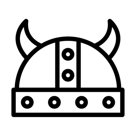 Viking Helmet Vector Thick Line Icon For Personal And Commercial Use.の写真素材