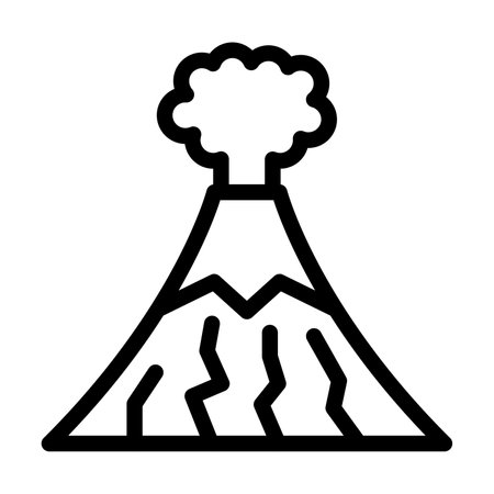 Volcano Vector Thick Line Icon For Personal And Commercial Use.の写真素材