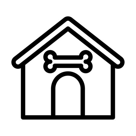 Dog House Vector Thick Line Icon For Personal And Commercial Use.のイラスト素材
