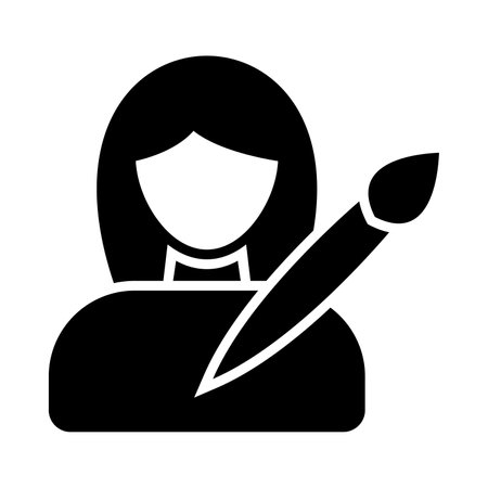 Lady Designer Vector Glyph Icon For Personal And Commercial Use.の写真素材
