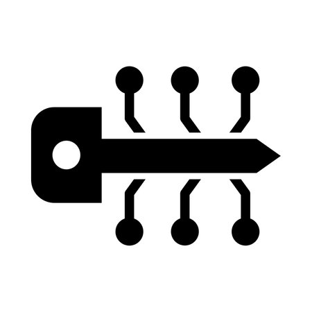 Digital Key Vector Glyph Icon For Personal And Commercial Use.のイラスト素材