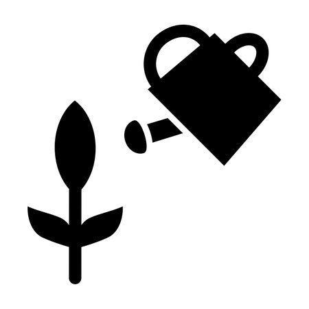 Watering Plants Vector Glyph Icon For Personal And Commercial Use.のイラスト素材