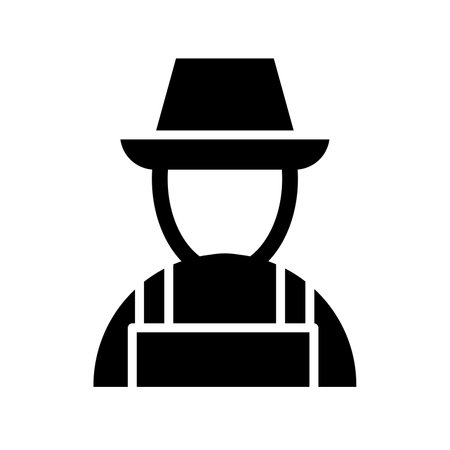 Farmer Vector Glyph Icon For Personal And Commercial Use.のイラスト素材