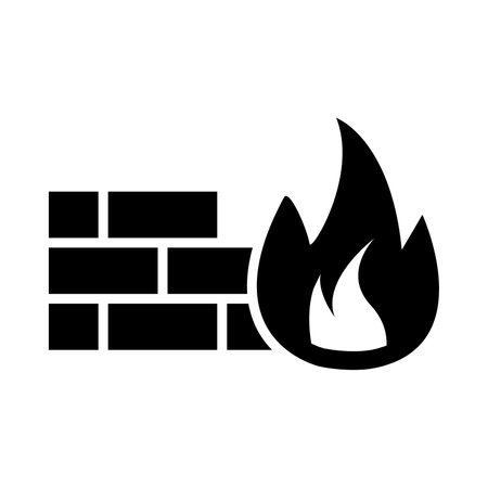 Firewall Vector Glyph Icon For Personal And Commercial Use.のイラスト素材