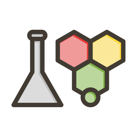 Chemistry Vector Thick Line Icon For Personal And Commercial Use.のイラスト素材