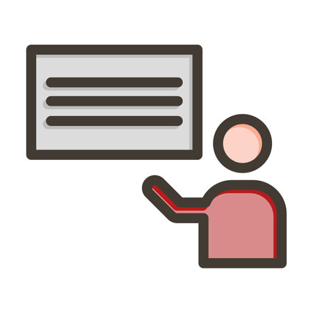 Teacher Vector Thick Line Icon For Personal And Commercial Use.のイラスト素材