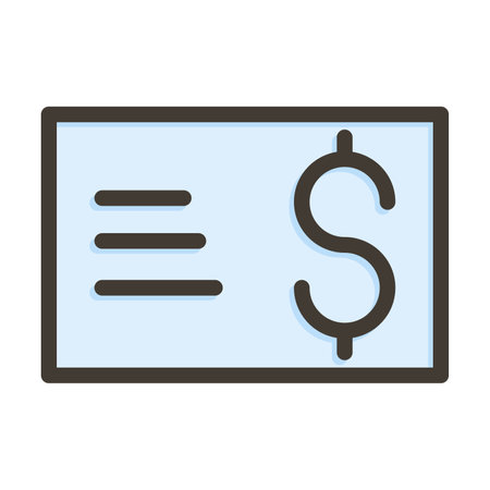 Paycheck Vector Thick Line Icon For Personal And Commercial Use.のイラスト素材