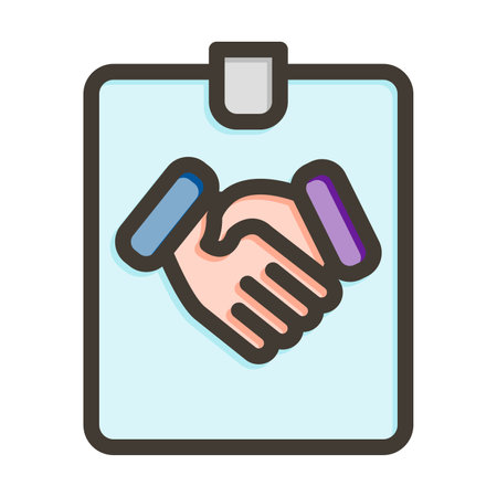 Agreement Vector Thick Line Icon For Personal And Commercial Use.のイラスト素材
