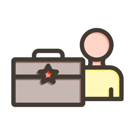 Career Thick Line Filled Colors For Personal And Commercial Use.のイラスト素材