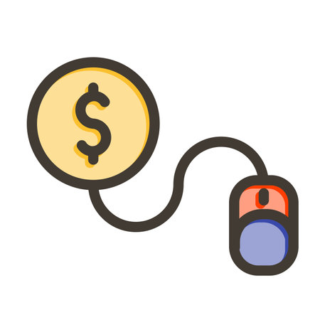 Pay Per Click Thick Line Filled Colors For Personal And Commercial Use.のイラスト素材