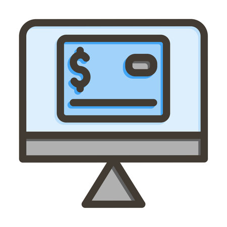Online Payment Thick Line Filled Colors For Personal And Commercial Use.のイラスト素材