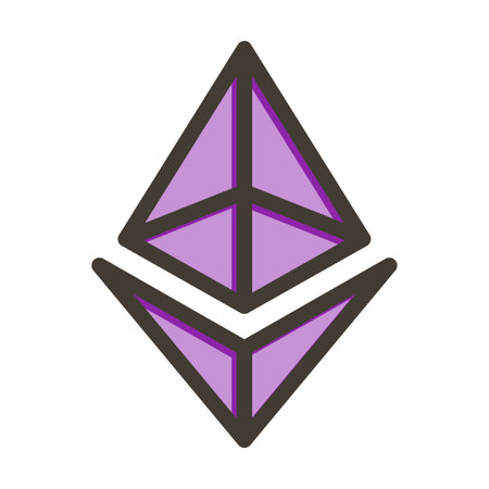 Ethereum Thick Line Filled Colors For Personal And Commercial Use.のイラスト素材