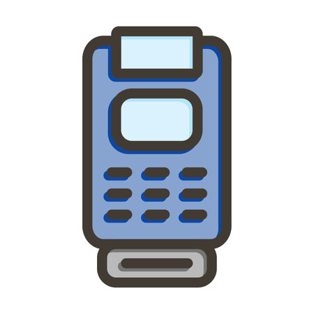 Card Reader Thick Line Filled Colors For Personal And Commercial Use.のイラスト素材