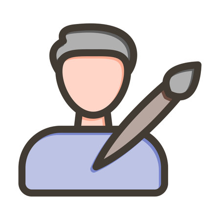 Designer Thick Line Filled Colors For Personal And Commercial Use.のイラスト素材