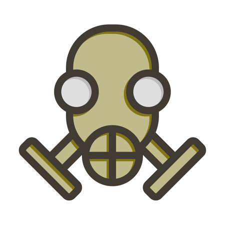Gas Mask Thick Line Filled Colors For Personal And Commercial Use.のイラスト素材