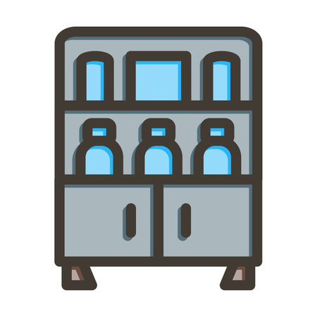 Shelves Thick Line Filled Colors For Personal And Commercial Use.のイラスト素材