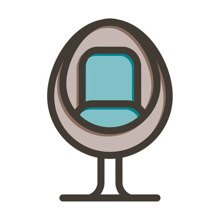 Egg Chair Thick Line Filled Colors For Personal And Commercial Use.のイラスト素材