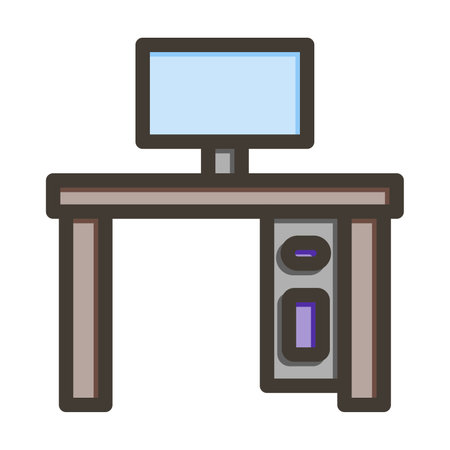 Workspace Thick Line Filled Colors For Personal And Commercial Use.のイラスト素材