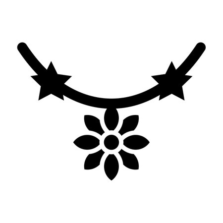 Flower Necklace Vector Glyph Icon For Personal And Commercial Use.のイラスト素材