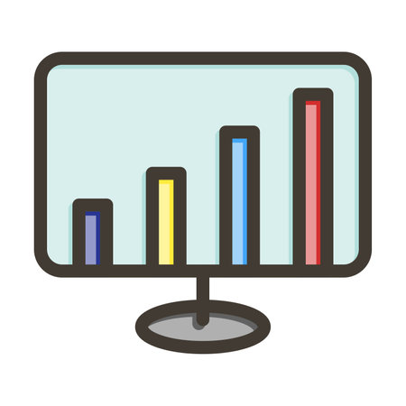 Chart Thick Line Filled Colors For Personal And Commercial Use.のイラスト素材