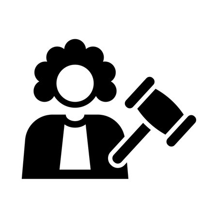 Judge Giving Order Vector Glyph Icon For Personal And Commercial Use.のイラスト素材