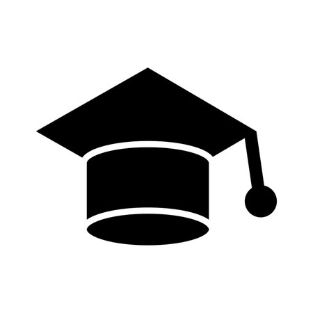 Graduate Hat Vector Glyph Icon For Personal And Commercial Use.のイラスト素材