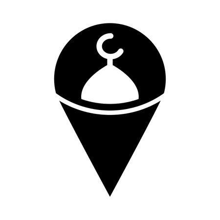 Mosque Location Vector Glyph Icon For Personal And Commercial Use.のイラスト素材