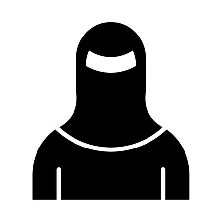 Woman with Niqab Vector Glyph Icon For Personal And Commercial Use.のイラスト素材