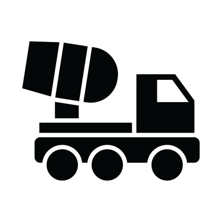 Concrete Mixer Truck Vector Glyph Icon For Personal And Commercial Use.のイラスト素材