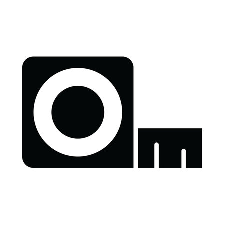 Tape Measure Vector Glyph Icon For Personal And Commercial Use.のイラスト素材