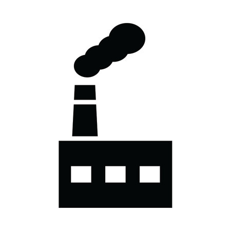 Industrial Buildings Vector Glyph Icon For Personal And Commercial Use.のイラスト素材