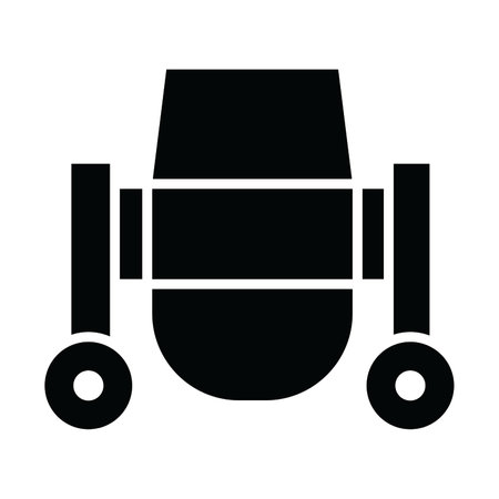 Concrete Mixer Vector Glyph Icon For Personal And Commercial Use.のイラスト素材
