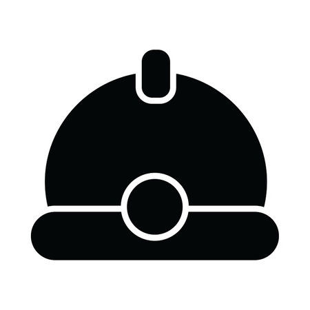Construction Helmet Vector Glyph Icon For Personal And Commercial Use.のイラスト素材