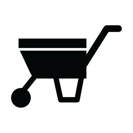 Wheelbarrow Vector Glyph Icon For Personal And Commercial Use.のイラスト素材