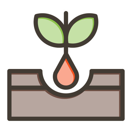 Grow Plant Thick Line Filled Colors For Personal And Commercial Use.のイラスト素材