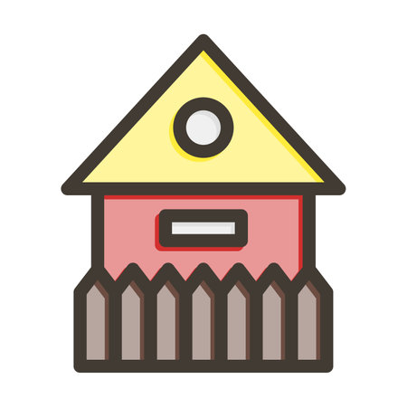 Farmhouse Thick Line Filled Colors For Personal And Commercial Use.のイラスト素材