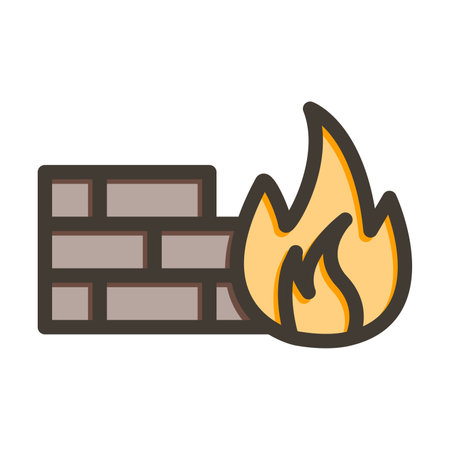 Firewall Thick Line Filled Colors For Personal And Commercial Use.の写真素材