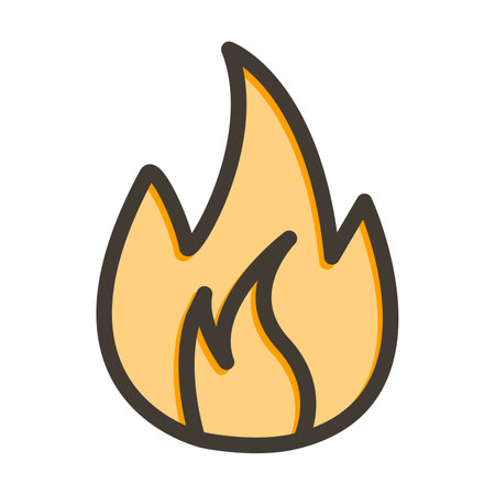 Flame Thick Line Filled Colors For Personal And Commercial Use.の写真素材