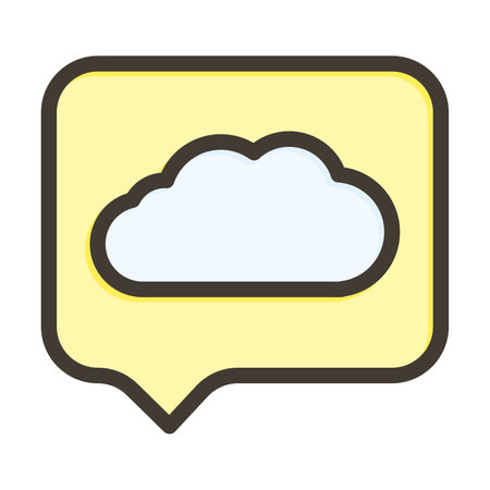 Cloud Messaging Thick Line Filled Colors For Personal And Commercial Use.の写真素材